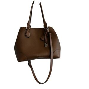 Nine West Brooklyn Jet Set Carryall Satchel Bag - Saddle Tan